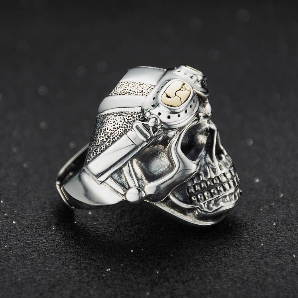 Silver Air Force Skull Ring
