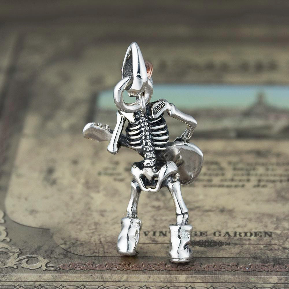 Silver Cowboy Skeleton Pendant