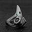 Silver Raven Skull Ring