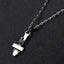 Sterling Silver Skeleton Hugging Cross Necklace