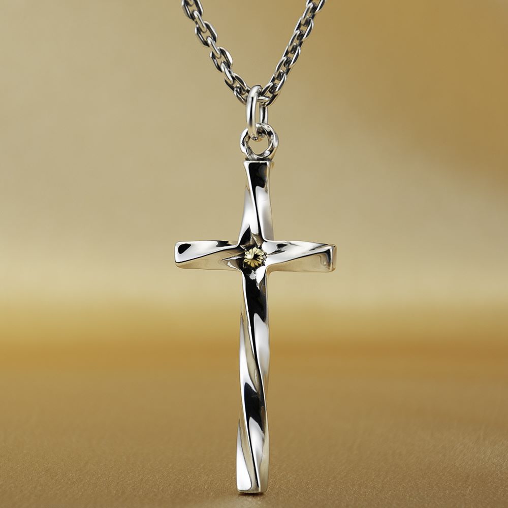 Sterling Silver Twisted Cross Necklace