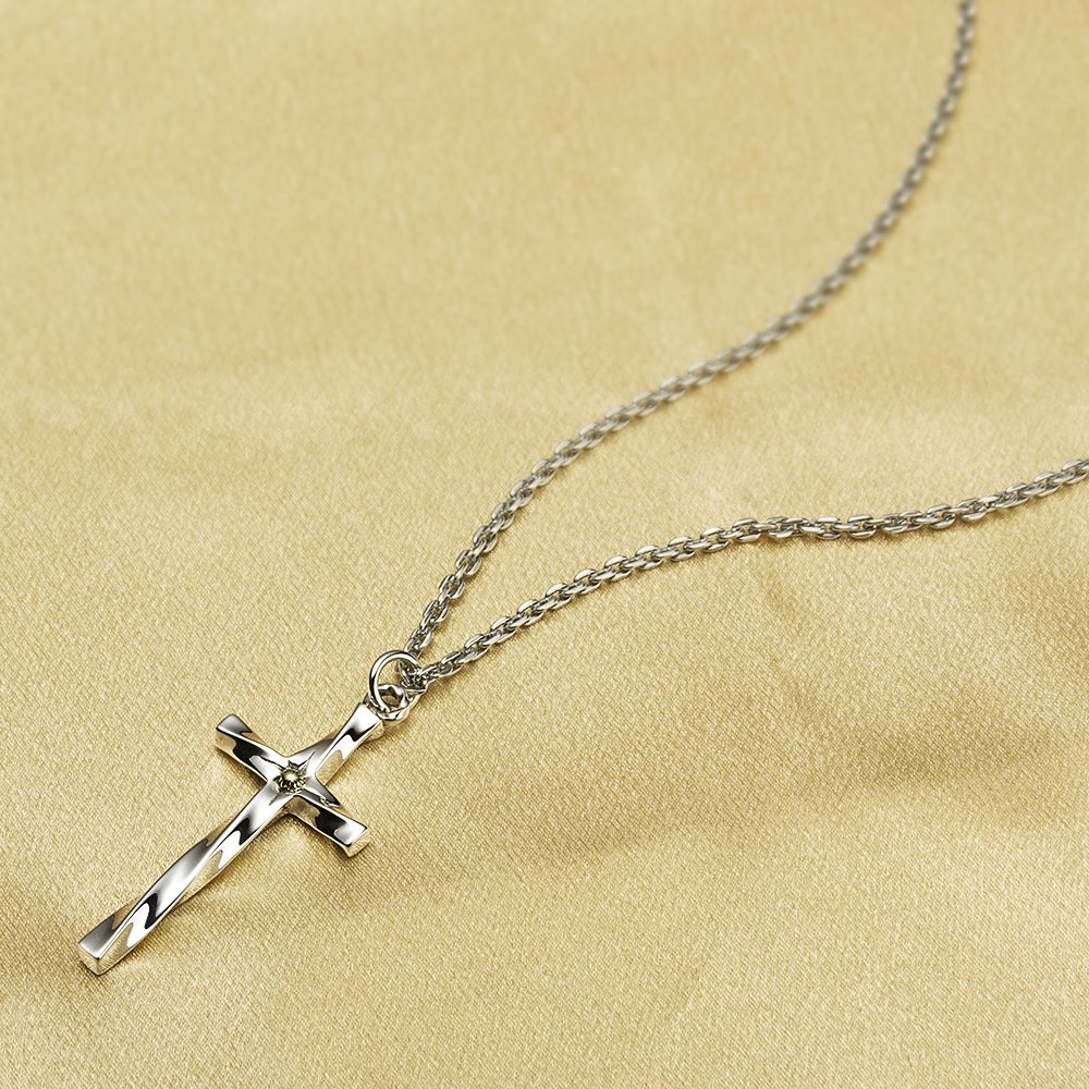 Sterling Silver Twisted Cross Necklace