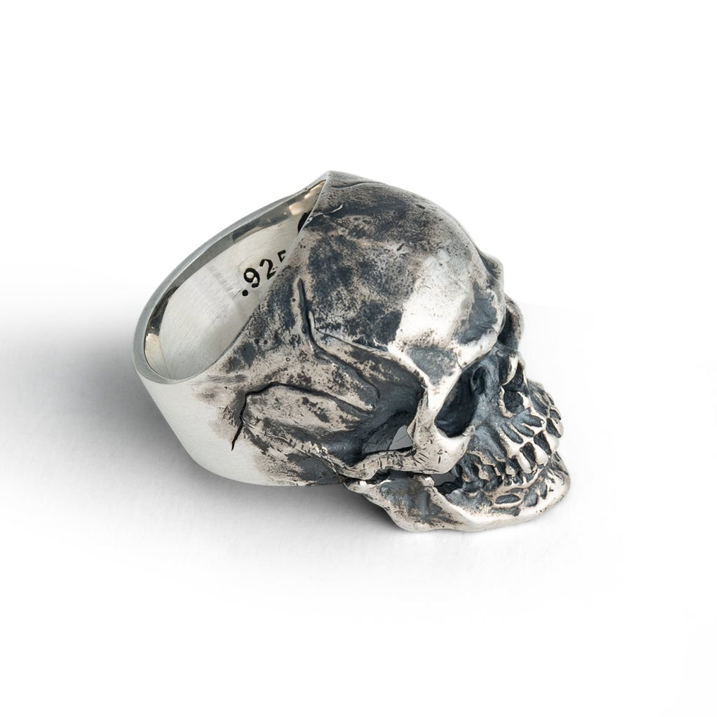 Silver Gothic Skull Ring