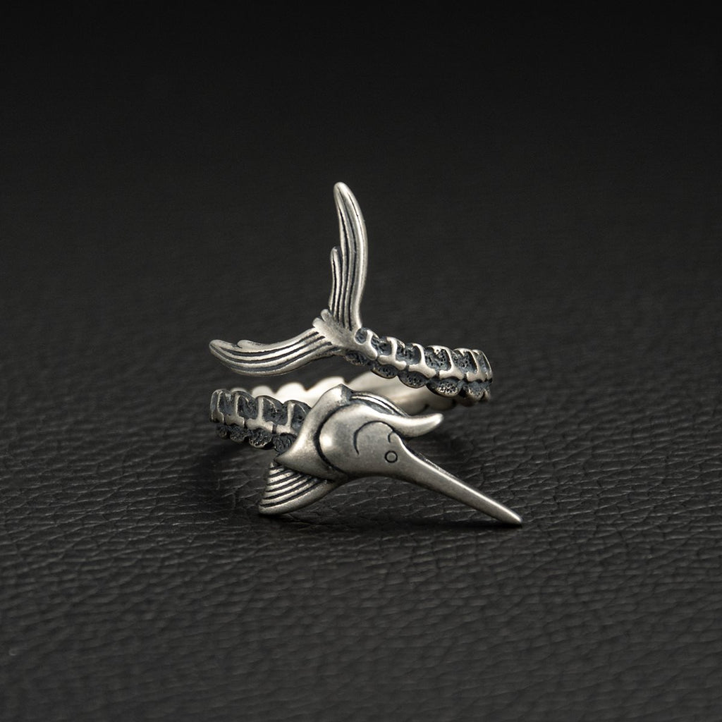 Sterling Silver Marlin Skeleton Ring