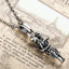 Silver Skeleton Couple Hug Pendant Necklace