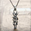 Silver Skeleton Couple Hug Pendant Necklace