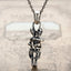 Silver Skeleton Couple Hug Pendant Necklace
