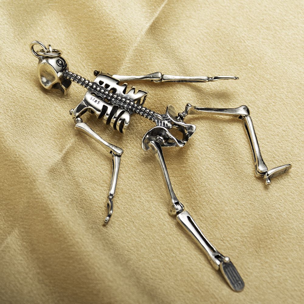 Sterling Silver Skeleton Pendant Necklace