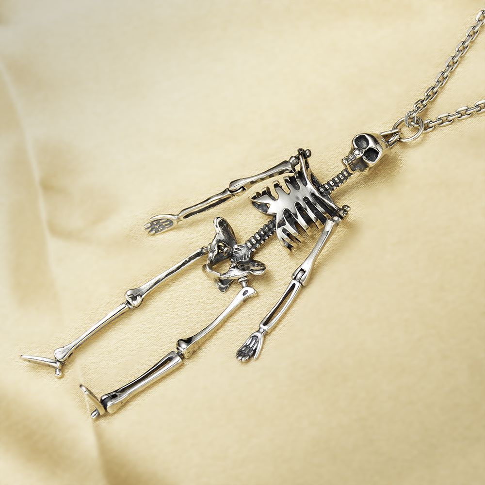 Sterling Silver Skeleton Pendant Necklace