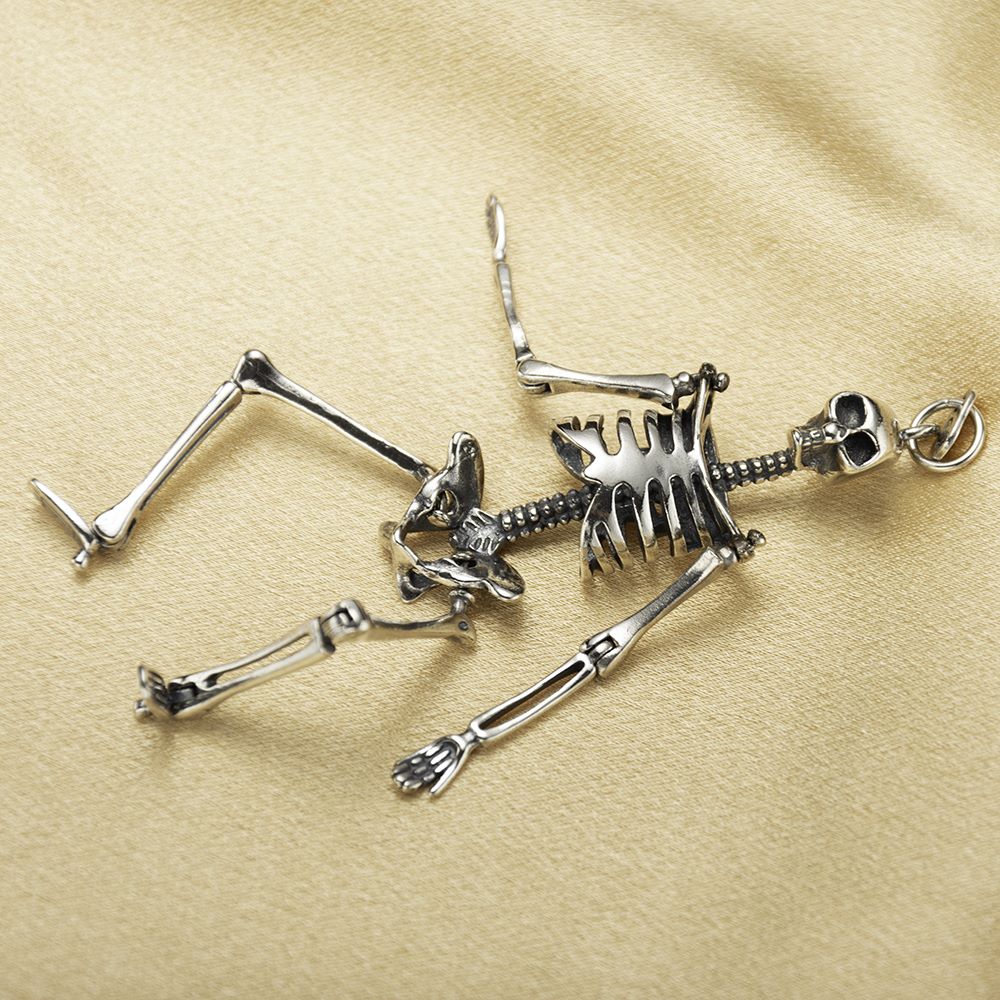 Sterling Silver Skeleton Pendant Necklace