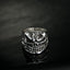999 Fine Silver Gothic Angry Flame Skull Ring