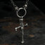 Silver Gothic Cross Bone Skull Necklace