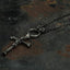 Silver Gothic Cross Bone Skull Necklace