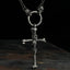 Silver Gothic Cross Bone Skull Necklace