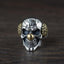 Men's Sterling Silver Skull Joker Ring