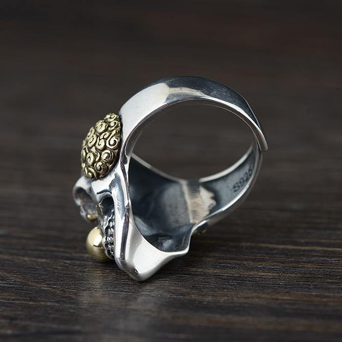 Silver Skull Joker Ring