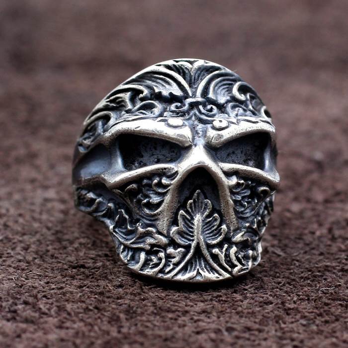 Sterling Silver Ninja Skull Ring