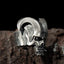 Silver Satan Devil Skull Ring