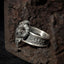 Silver Satan Ram Skull Ring