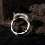 Silver Satan Ram Skull Ring