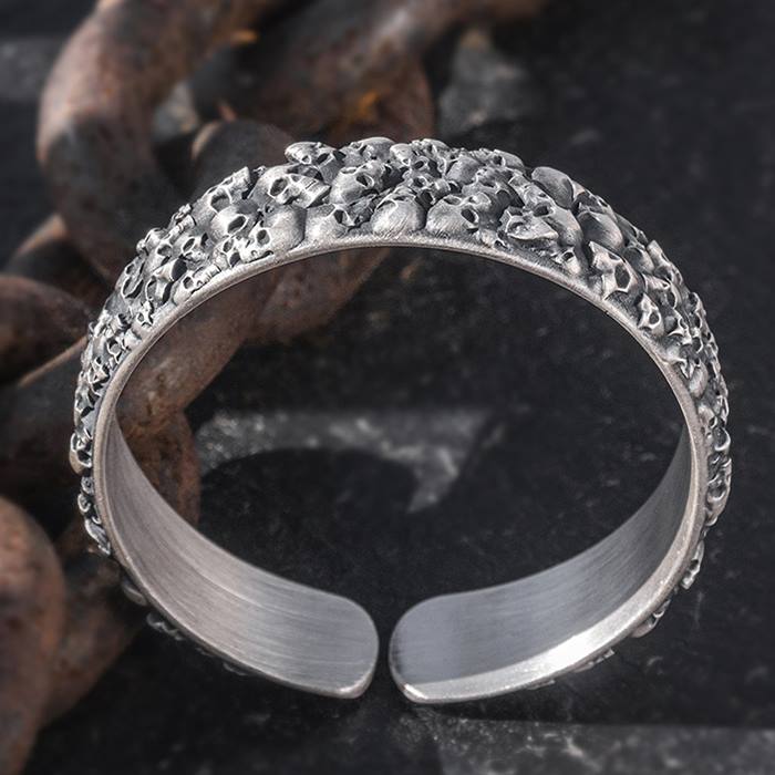 Silver Skull Cuff Bracelet