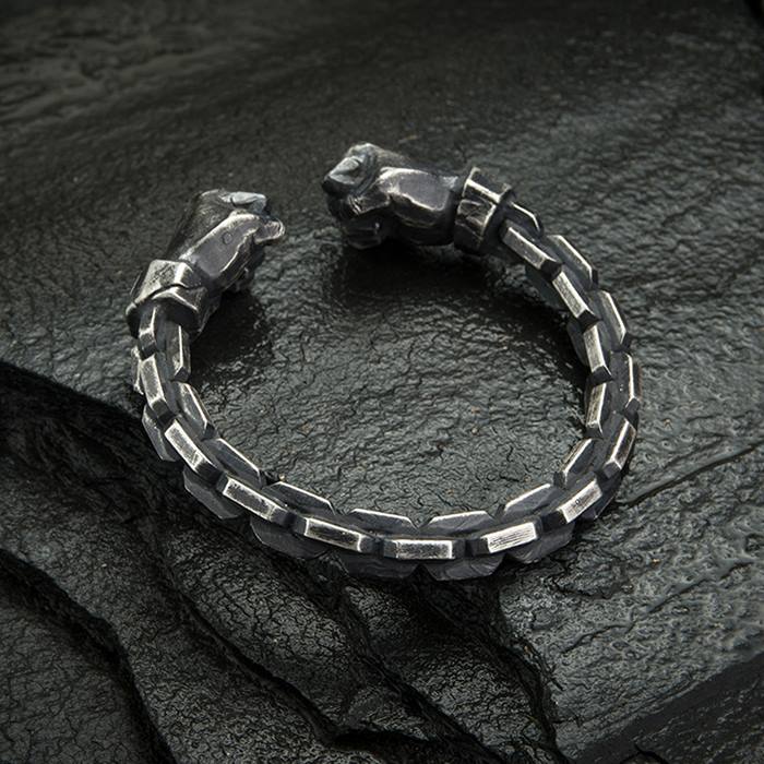 Silver Chain Fists Cuff Bracelet