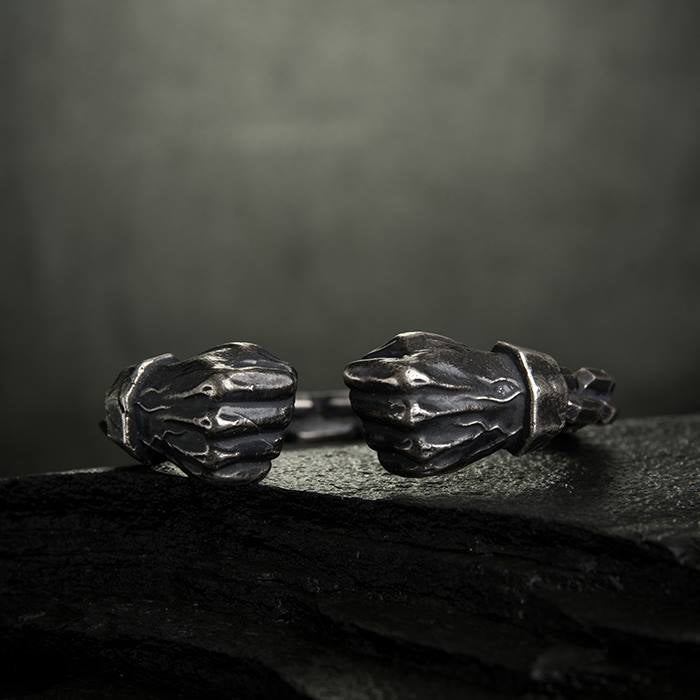 Silver Chain Fists Cuff Bracelet