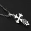 Silver Cobra Cross Pendant Necklace