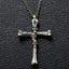 Silver Cross Bone Skull Necklace