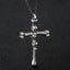 Silver Cross Bone Skull Necklace