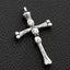 Silver Cross Bone Skull Necklace