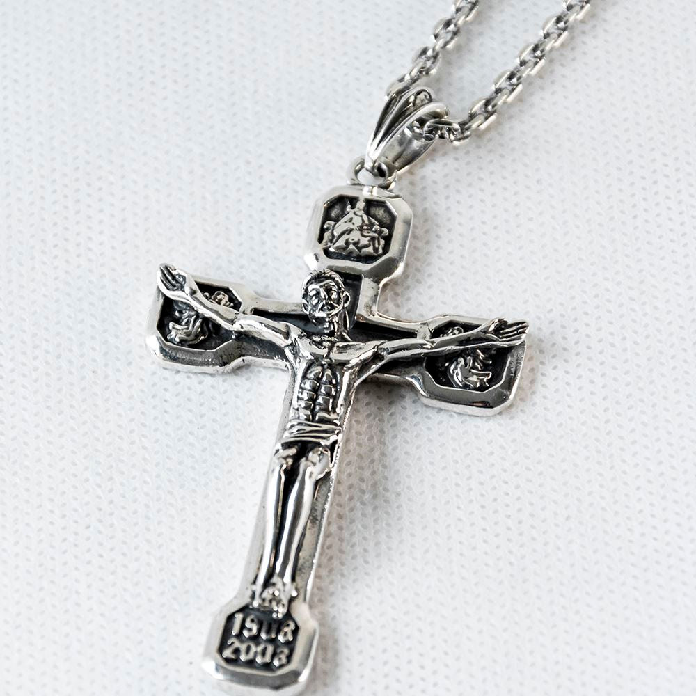 Silver Crucifix Pendant Necklace