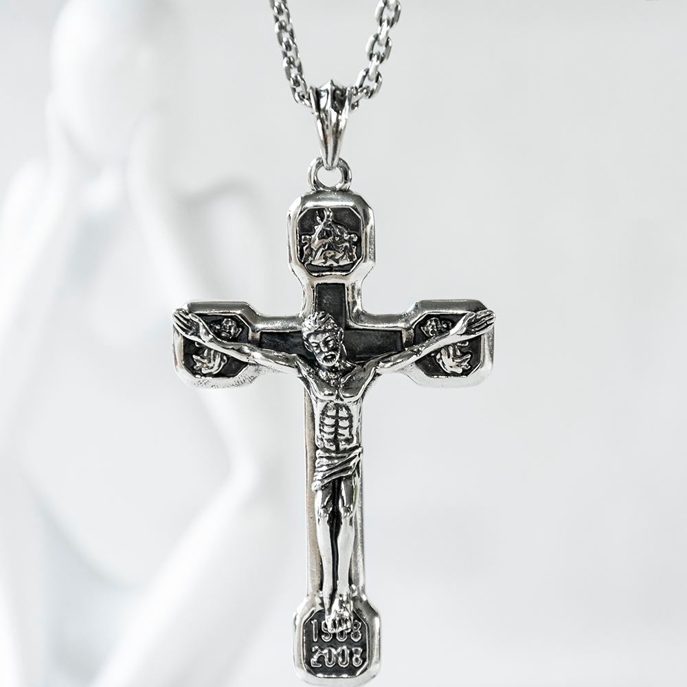 Silver Crucifix Pendant Necklace