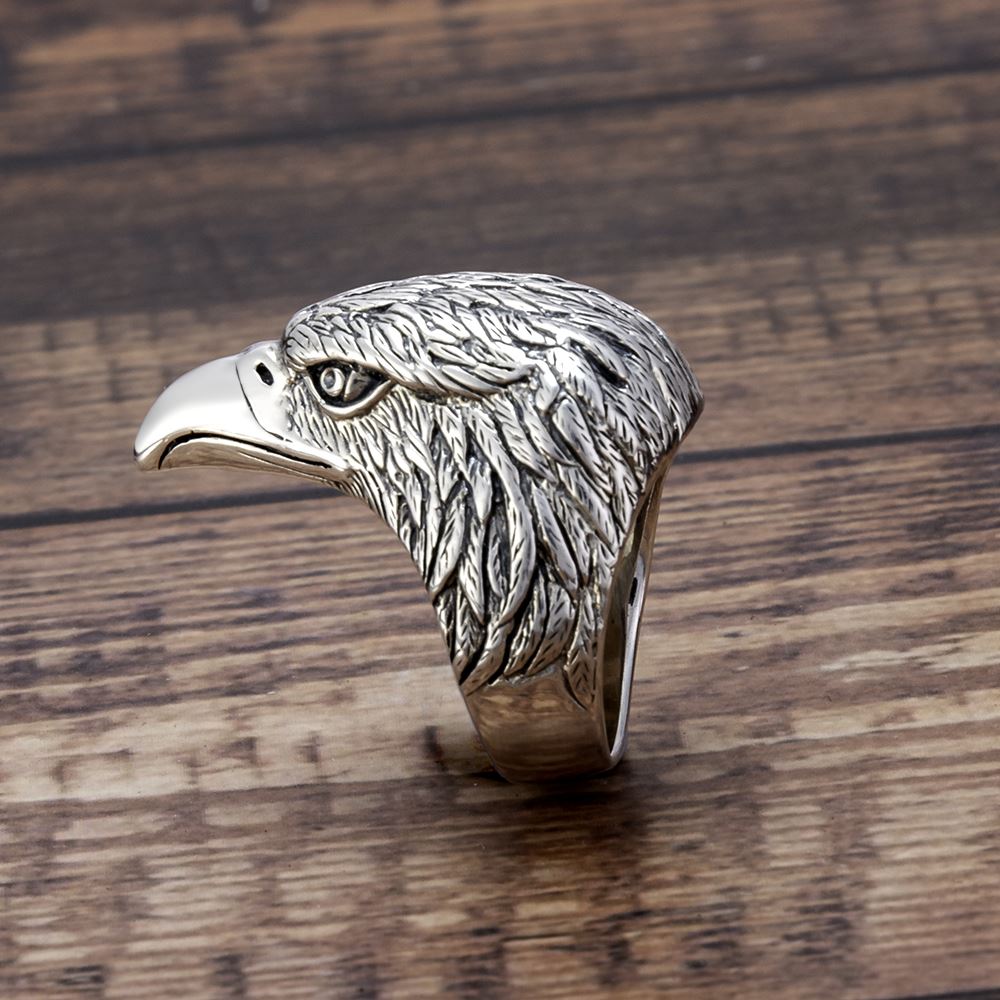 Silver Eagle Head Ring