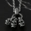 Triple Skull Pendant Necklace