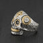 Sterling Silver Mexican Sugar Skull Ring With Cross
