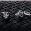 Mens Sterling Silver Satan Skull Earrings