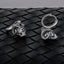 Mens Sterling Silver Satan Skull Earrings
