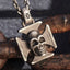 Silver Skull On Cross Patty Pendant Necklace