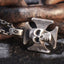 Silver Skull On Cross Patty Pendant Necklace