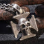 Silver Skull On Cross Patty Pendant Necklace