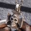 Silver Skull On Cross Patty Pendant Necklace