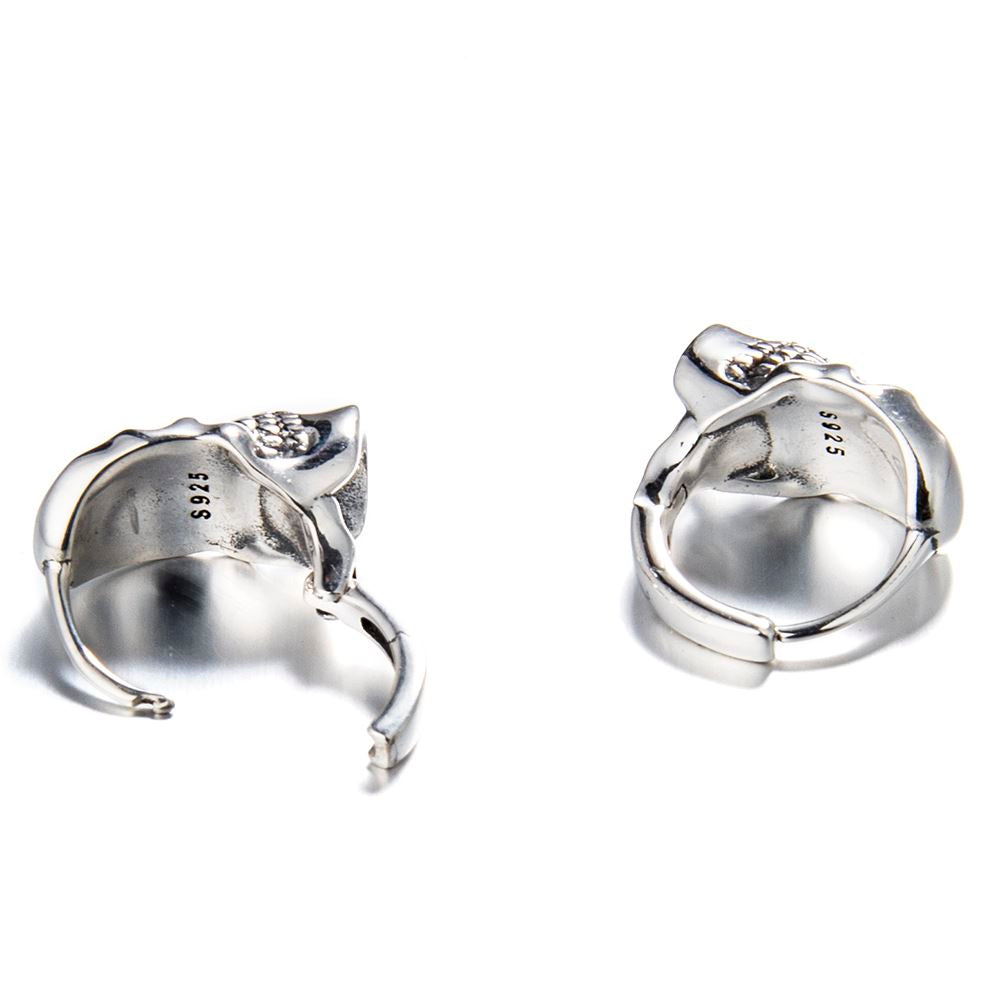 Sterling Silver Skull Earrings