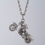 Sterling Silver Skull Motorcycle Pendant Necklace