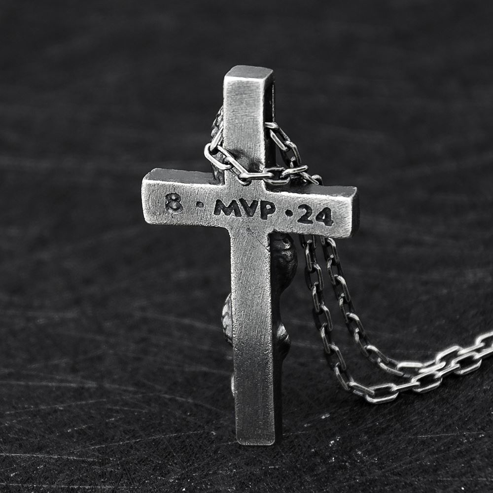 Silver Snake Cross Necklace