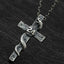 Silver Snake Cross Necklace