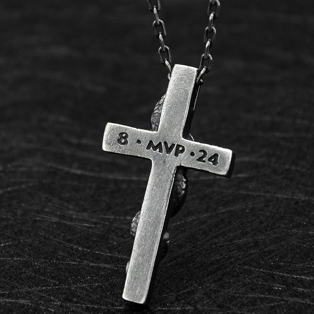 Silver Snake Cross Necklace