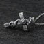 Silver Snake Cross Necklace