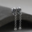 Sterling Silver Skull Earrings With Chain