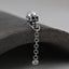 Sterling Silver Skull Earrings With Chain